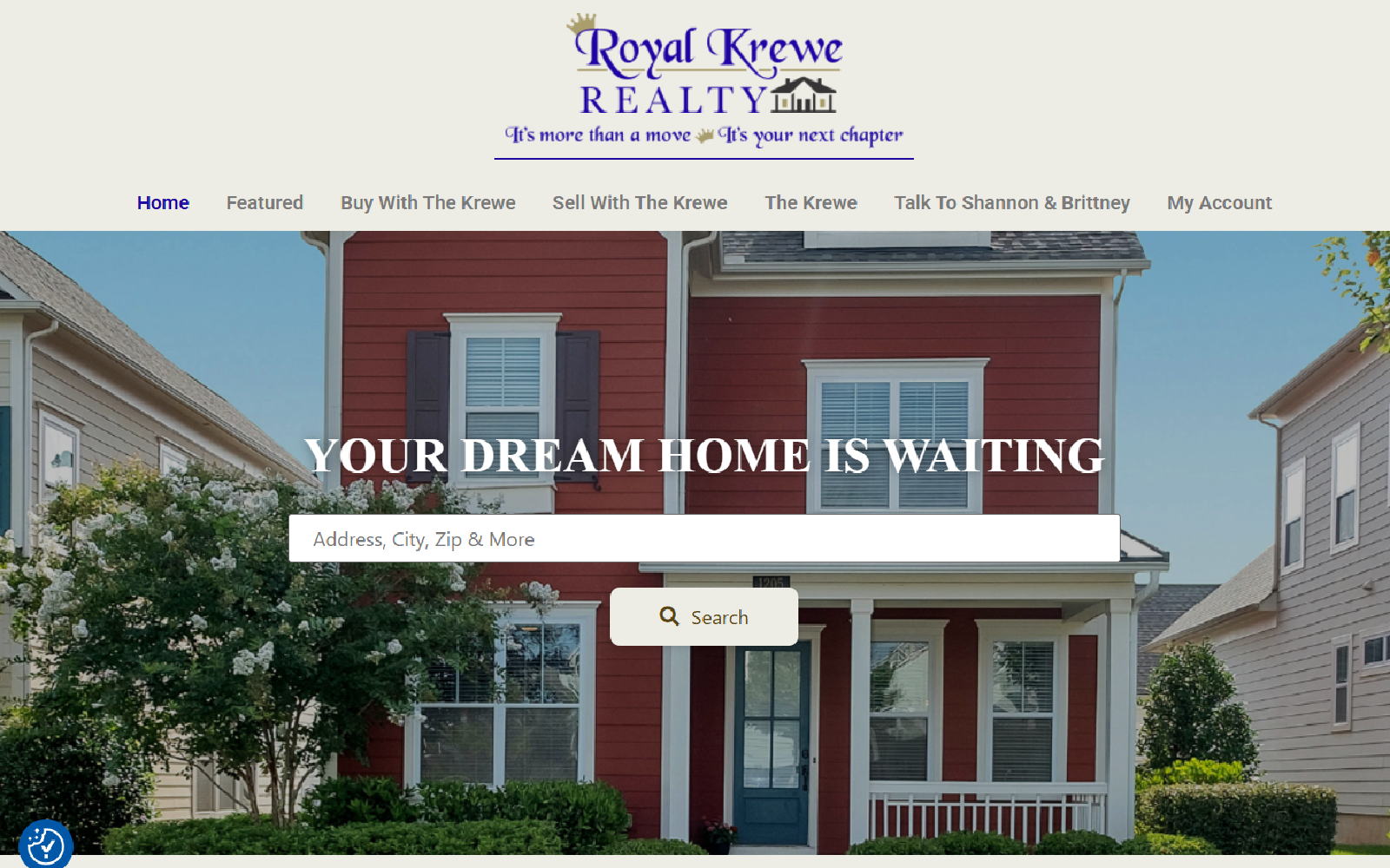 Royal Krewe Realty real estate website designed by LaChute Designs
